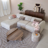 Banken-Hoekbank zand chenille stof - 272x170 cm - Shane - links-Dimehouse