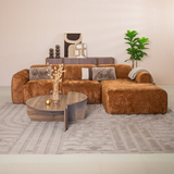 Ecksofa Ocker Chenille Stoff - 292x169 cm - Shane - rechts
