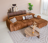 Ecksofa Ocker Chenille Stoff - 292x169 cm - Shane - rechts