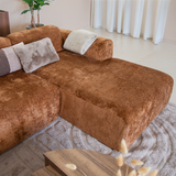 Ecksofa Ocker Chenille Stoff - 292x169 cm - Shane - rechts