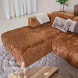 Ecksofa Ocker Chenille Stoff - 292x169 cm - Shane - links