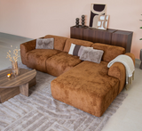Ecksofa Ocker Chenille Stoff - 292x169 cm - Shane - rechts