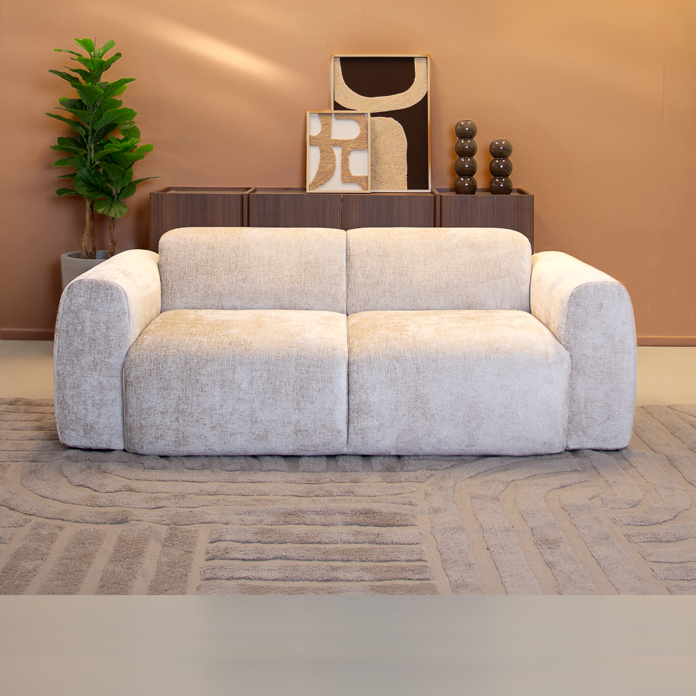 2-Sitzer-Sofa beige Chenille Stoff - 195x85 cm - Shane