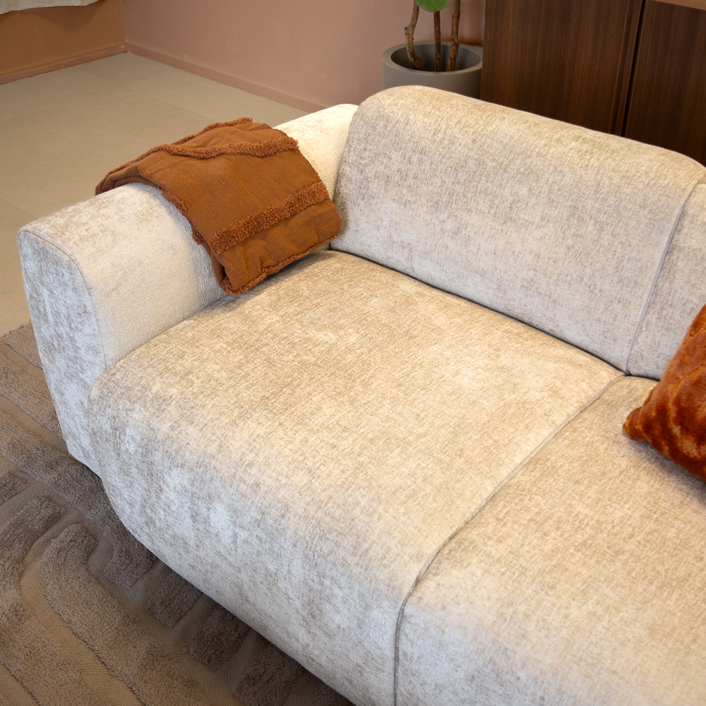 2-Sitzer-Sofa beige Chenille Stoff - 195x85 cm - Shane
