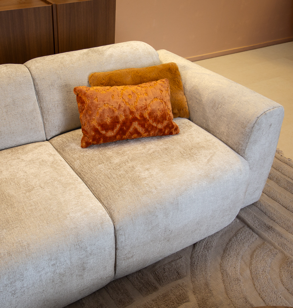 2-Sitzer-Sofa beige Chenille Stoff - 195x85 cm - Shane