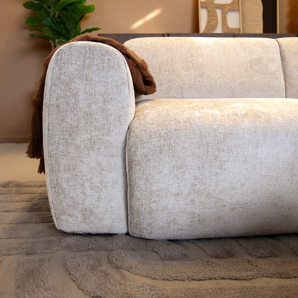 2-Sitzer-Sofa beige Chenille Stoff - 195x85 cm - Shane