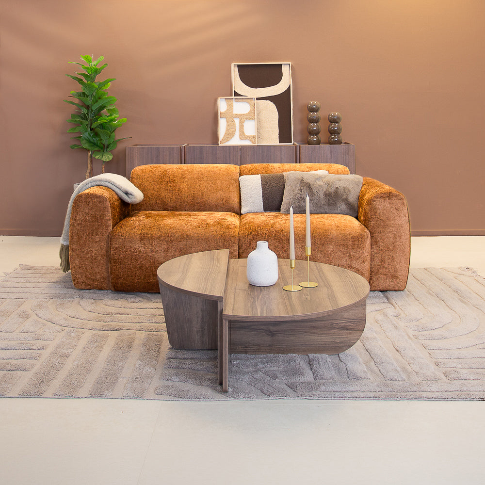 2-Sitzer-Sofa ocker Chenille Stoff - 195x85 cm - Shane