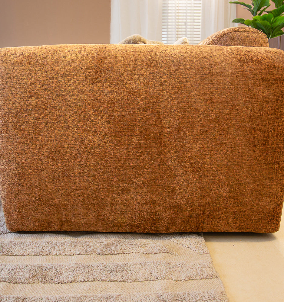 2-Sitzer-Sofa ocker Chenille Stoff - 195x85 cm - Shane