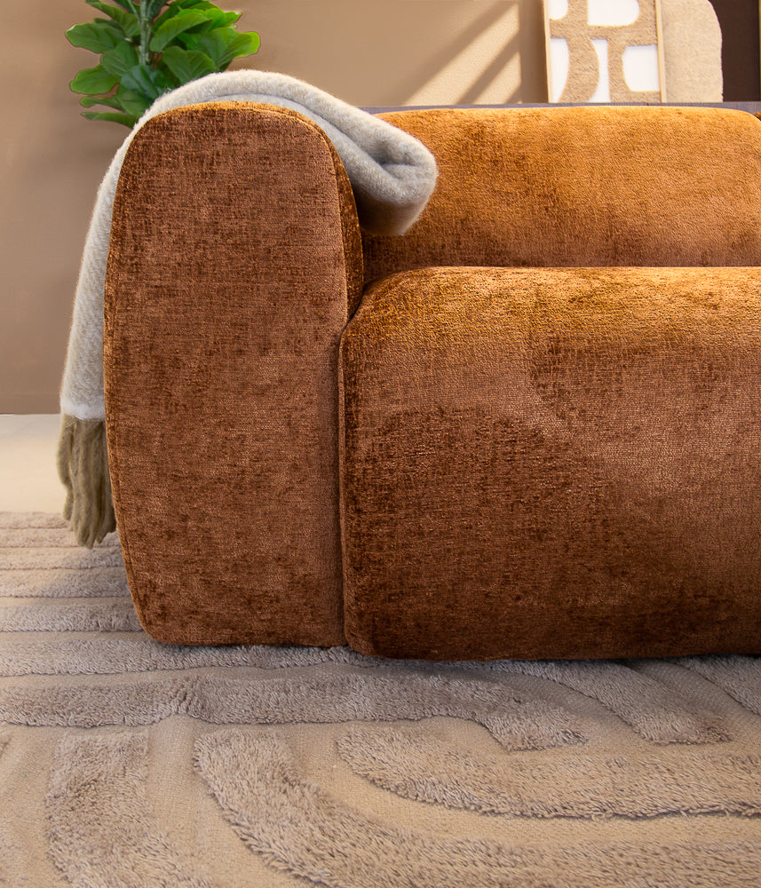 2-Sitzer-Sofa ocker Chenille Stoff - 195x85 cm - Shane