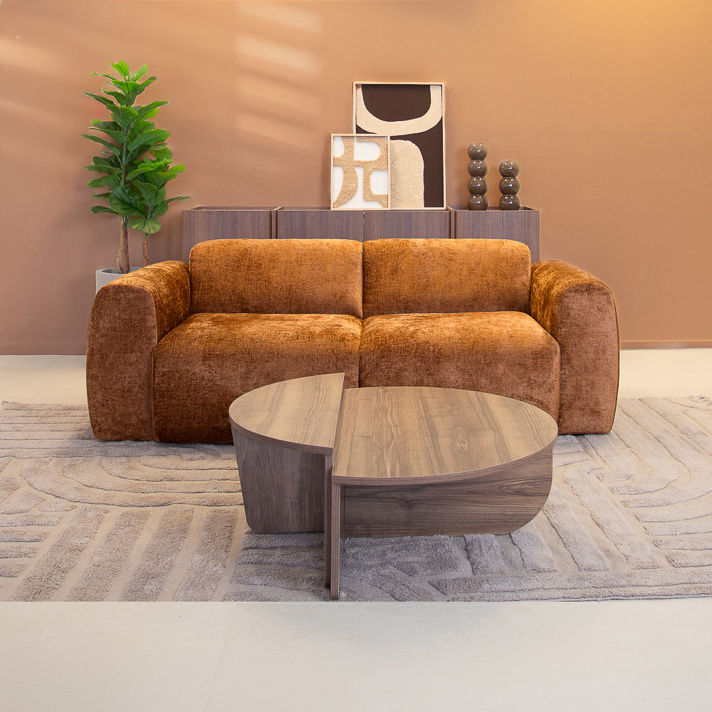 2-Sitzer-Sofa ocker Chenille Stoff - 195x85 cm - Shane
