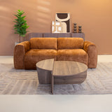 2-Sitzer-Sofa ocker Chenille Stoff - 195x85 cm - Shane