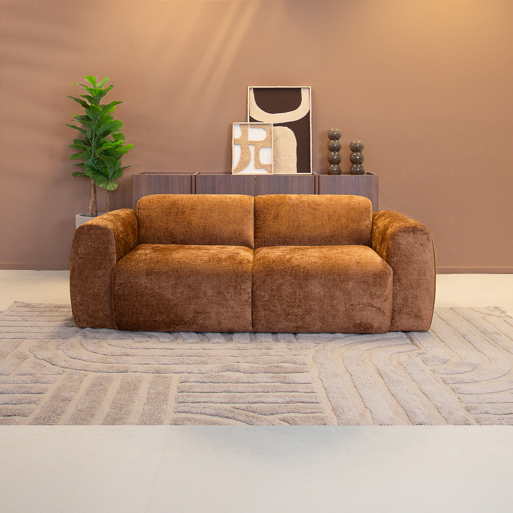 2-Sitzer-Sofa ocker Chenille Stoff - 195x85 cm - Shane