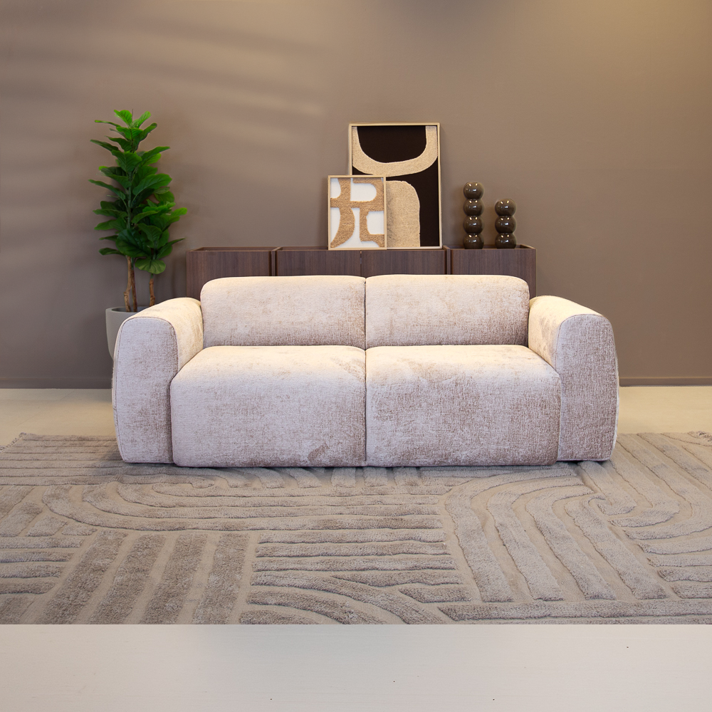 2-Sitzer-Sofa in Sand Chenille Stoff - 195x85 cm - Shane