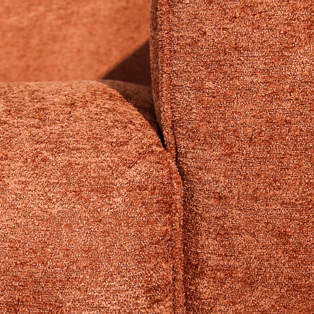 Banken-Hoekbank koper chenille bouclé - 305x169 cm - Jaylen - rechts-Dimehouse