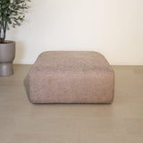 Hockers-Hocker taupe chenille bouclé - 98x88x43 cm - Jaylen-Dimehouse