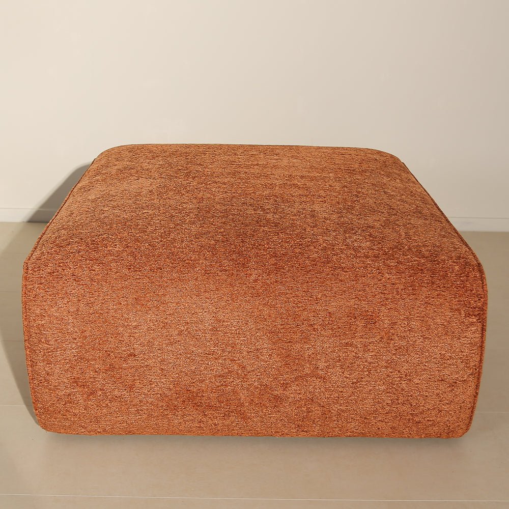 Hockers-Hocker koper chenille bouclé - 98x88x43 cm - Jaylen-Dimehouse