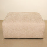 Hockers-Hocker beige chenille bouclé - 98x88x43 cm - Jaylen-Dimehouse