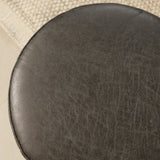 Poefs-Ronde poef antraciet ecoleer - 40x40x35 cm - Mave-Dimehouse