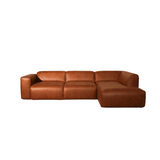 Banken-Hoekbank cognac ecoleer - 305x169 cm - Jaylen - rechts-Dimehouse