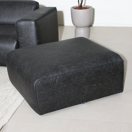 Hockers-Hocker antraciet ecoleer - 98x88x43 cm - Jaylen-Dimehouse