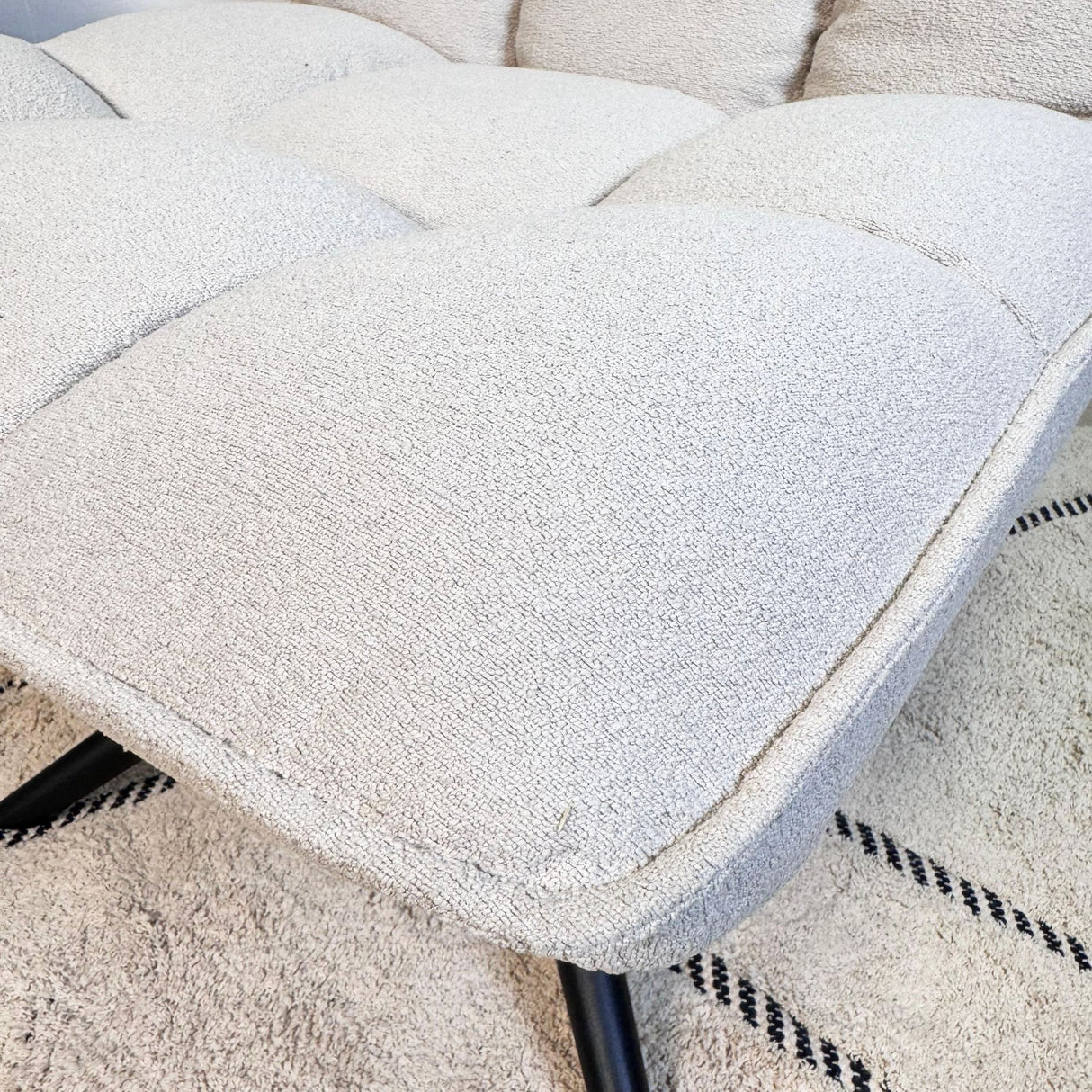 Yuki Beige Bouclé Drehsessel 360° drehbar