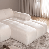 Banken-Ecksofa mit Loungebeige Bouclé Stoff - Streifen - rechts - Brix -Dimehouse
