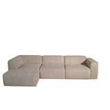 Banken-Hoekbank beige chenille bouclé - 305x169 cm - Jaylen - links-Dimehouse