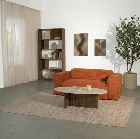 Banken-2-zits bank koper chenille bouclé - 186x98 cm - Jaylen-Dimehouse