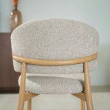 Eetkamerstoelen-Japandi Eetkamerstoel Yuka Zand - Eikenlook Frame-Dimehouse