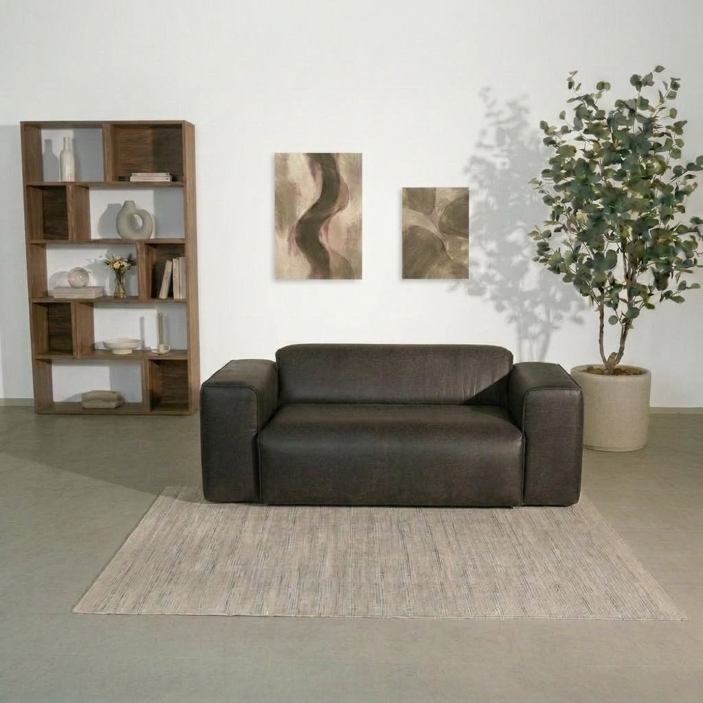 Banken-2-zits bank antraciet ecoleer - 186x98 cm - Jaylen-Dimehouse