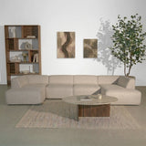 Banken-U-bank beige chenille bouclé - 370x169 cm - Jaylen-Dimehouse