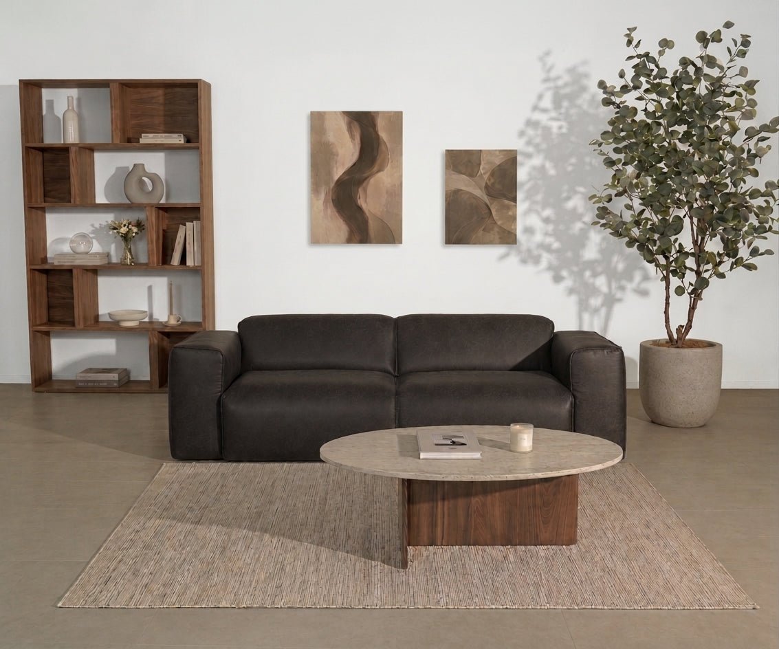 Banken-3-zits bank antraciet ecoleer - 240x98 cm - Jaylen-Dimehouse