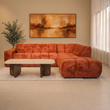 Ecksofa mit Lounge-Kupfer-Bouclé-Stoff Nova – rechts