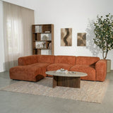 Banken-Hoekbank koper chenille bouclé - 305x169 cm - Jaylen - links-Dimehouse