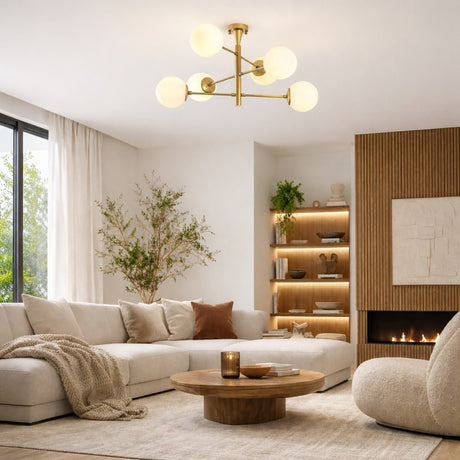 Hängelampe 6-flammig Gold Metall Lustre