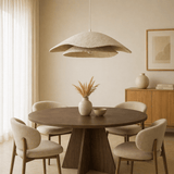 Hanglampen - Hanglamp beige carbon betonnen kap - 40 en 58 cm - Flowing - Dimehouse