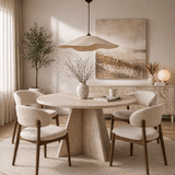 Hängelampe mit beigem Carbon-Betonschirm – 59 cm – Fließend