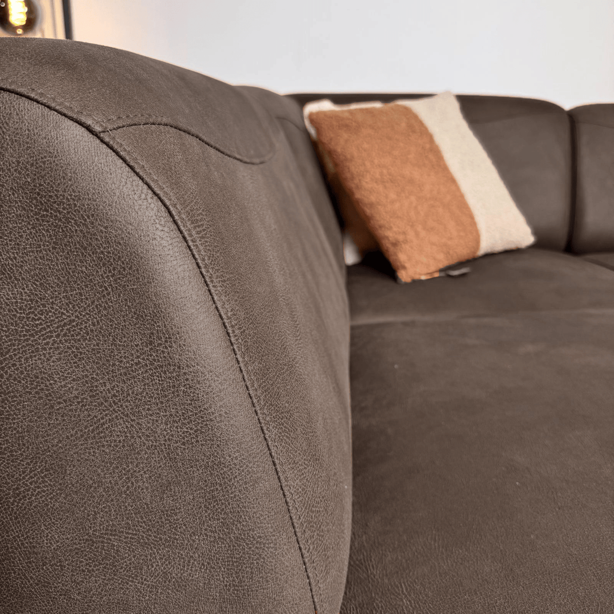 Ecksofa Barin anthrazit robustes Öko-Leder links 