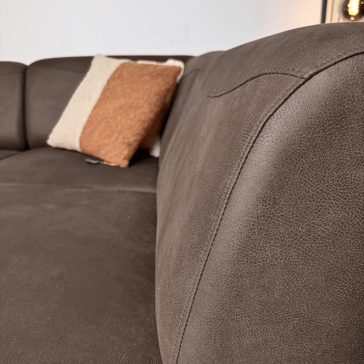 Ecksofa Barin anthrazit robustes Öko-Leder - rechts 