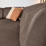 Ecksofa Barin anthrazit robustes Öko-Leder - rechts 
