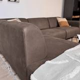 Ecksofa Barin anthrazit robustes Öko-Leder links 