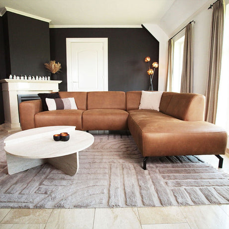 Ecksofa Barin Cognac Mikrofaser rechts