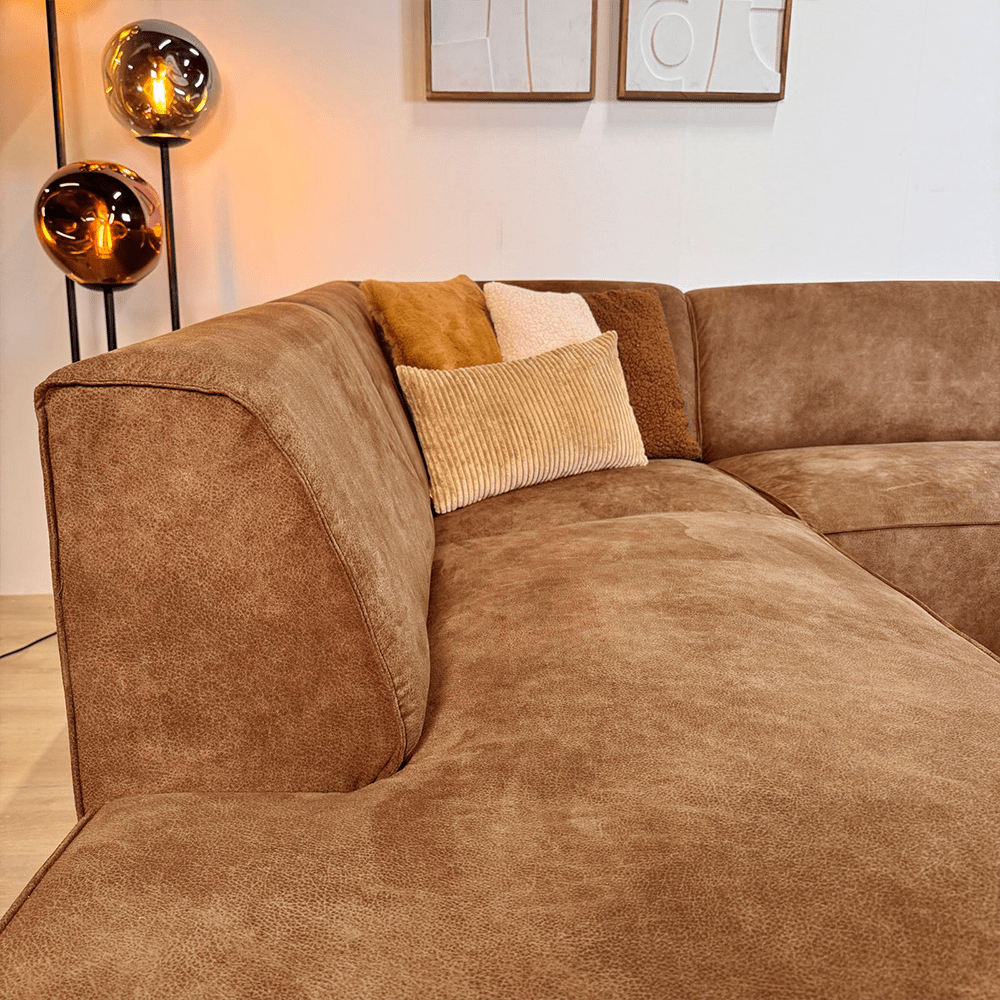 Industrielle Ecksofa Brisbane Eco-Leder Cognac - links 