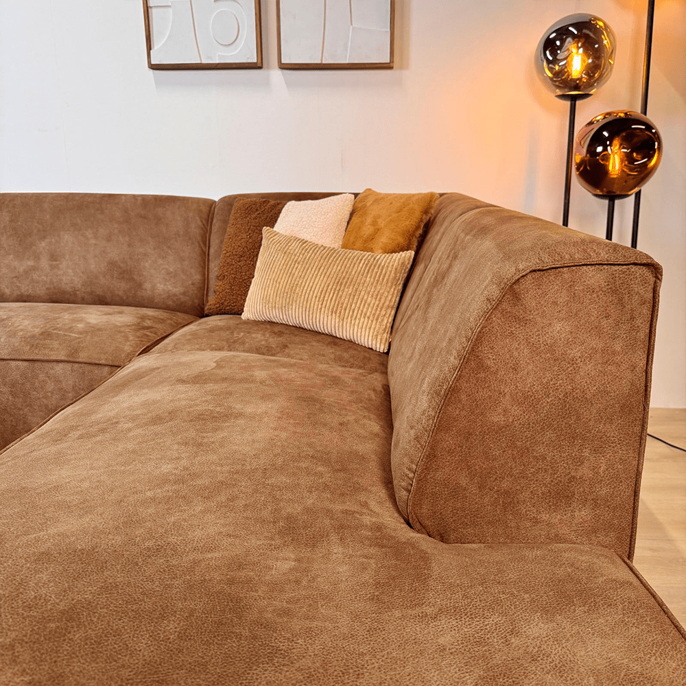 Industrielle Ecksofa Brisbane Eco-Leder Cognac - rechts 