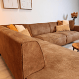 Industrielle Ecksofa Brisbane Eco-Leder Cognac - links 