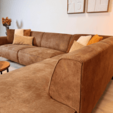 Industrielle Ecksofa Brisbane Eco-Leder Cognac - rechts 