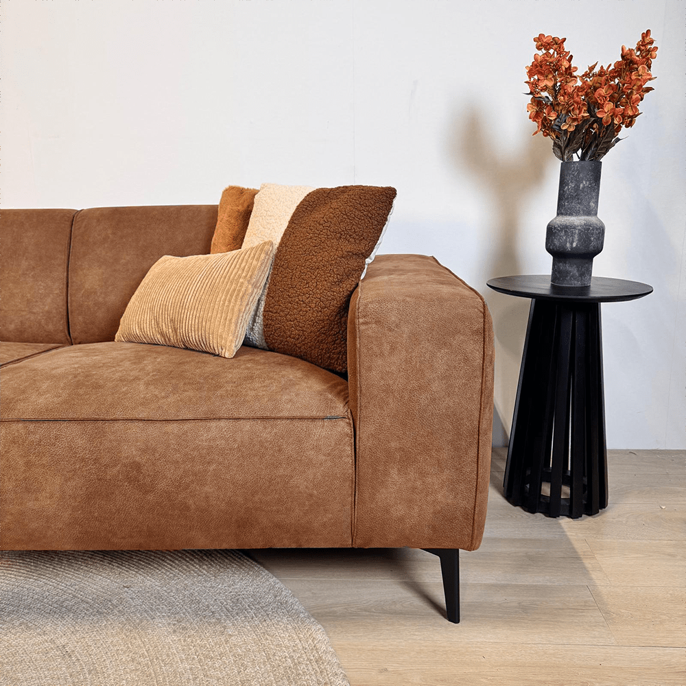 Industrielle Ecksofa Brisbane Eco-Leder Cognac - links 