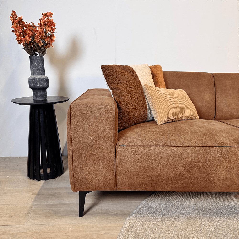 Industrielle Ecksofa Brisbane Eco-Leder Cognac - rechts 