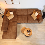 Industrielle Ecksofa Brisbane Eco-Leder Cognac - links 