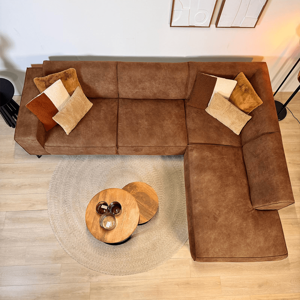 Industrielle Ecksofa Brisbane Eco-Leder Cognac - rechts 